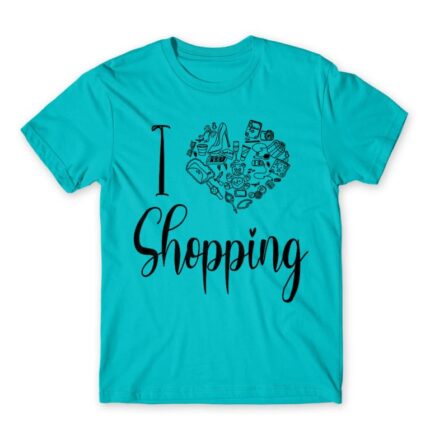 I Love Shopping Atoll Blue Men's T-shirt for Funny, Shopping