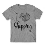 I Love Shopping Grey Melange Men's Tee for Funny, Shopping
