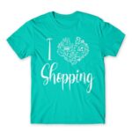 I Love Shopping Turquoise Men's Tee for Funny, Shopping
