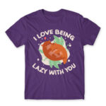 I Love to be lazy with you Dark Purple Men's Tee for Funny, Laziness
