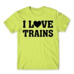 I love trains Apple Green Men's T-shirt for Train Conductor, Work