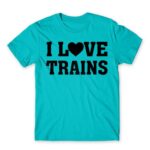 I love trains Atoll Blue Men's T-shirt for Train Conductor, Work
