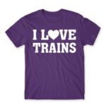 I love trains Dark Purple Men's Tee for Train Conductor, Work