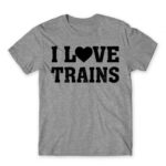 I love trains Grey Melange Men's Tee for Train Conductor, Work