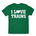 I love trains Kelly Green Men's Tee for Train Conductor, Work