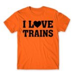 I love trains Orange Men's Tee for Train Conductor, Work