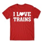 I love trains Red Men's Tee for Train Conductor, Work