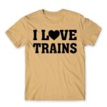 I love trains Sand Men's Tee for Train Conductor, Work