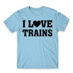I love trains Sky Blue Men's Tee for Train Conductor, Work