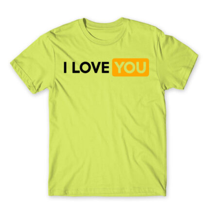 I love you logo Apple Green Men's Tee for Badass, Funny