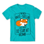 I prefer to stay at home Atoll Blue Men's Tee for Antisocial, Funny