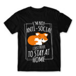 I prefer to stay at home Black Men's T-shirt for Antisocial, Funny