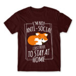 I prefer to stay at home Burgundy Men's T-shirt for Antisocial, Funny