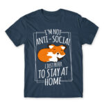 I prefer to stay at home Denim Men's Tee for Antisocial, Funny