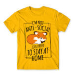 I prefer to stay at home Gold Men's T-shirt for Antisocial, Funny