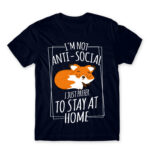 I prefer to stay at home Navy Men's T-shirt for Antisocial, Funny