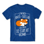 I prefer to stay at home Royal Blue Men's Tee for Antisocial, Funny