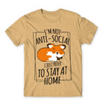 I prefer to stay at home Sand Men's T-shirt for Antisocial, Funny
