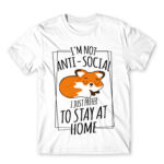 I prefer to stay at home White Men's T-shirt for Antisocial, Funny