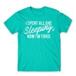 I spent all day sleeping Turquoise Men's T-shirt for Funny, Laziness