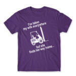 I took my wife everywhere Dark Purple Men's T-shirt for Forklift Driver, Work