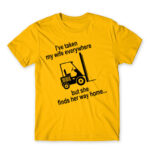 I took my wife everywhere Gold Men's Tee for Forklift Driver, Work