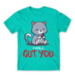 I will cut you Turquoise Men's T-shirt for Cute Badass, Funny