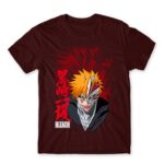Ichigo – Vanguard Burgundy Men's T-shirt for Anime, Bleach