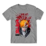 Ichigo – Vanguard Grey Melange Men's T-shirt for Anime, Bleach