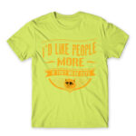 I’d like people more if they were cats Apple Green Men's T-shirt for Antisocial, Funny