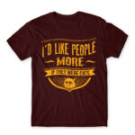 I’d like people more if they were cats Burgundy Men's T-shirt for Antisocial, Funny