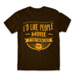 I’d like people more if they were cats Chocolate Men's T-shirt for Antisocial, Funny