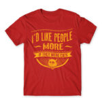 I’d like people more if they were cats Red Men's T-shirt for Antisocial, Funny