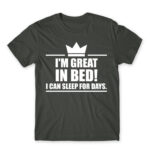 I’m a king in bed Dark Grey Men's Tee for Funny, Laziness