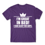 I’m a king in bed Dark Purple Men's T-shirt for Funny, Laziness