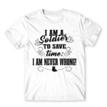 I’m Never Wrong – Soldier White Men's Tee for Soldier, Work