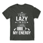 I’m not lazy, I’m just saving my energy Dark Grey Men's T-shirt for Funny, Laziness