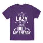 I’m not lazy, I’m just saving my energy Dark Purple Men's T-shirt for Funny, Laziness