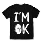 I’m ok – Saitama Black Men's T-shirt for Anime, One Punch Man