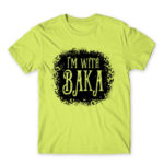I’m with Baka – Tim Burton style Apple Green Men's T-shirt for Anime, Anime Funny