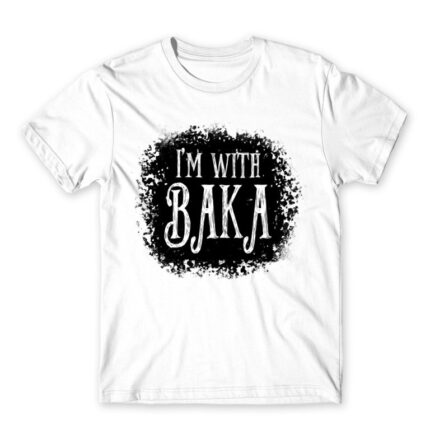 I’m with Baka – Tim Burton style White Men's Tee for Anime, Anime Funny