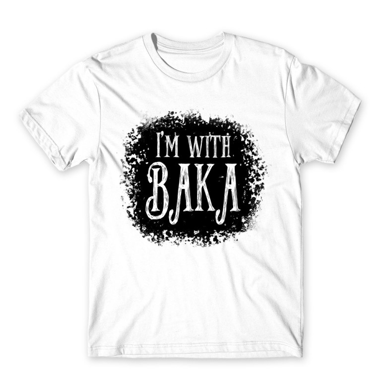I’m with Baka – Tim Burton style White Men's Tee I’m with Baka – Tim Burton style White Men's Tee for Anime, Anime Funny