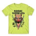 Inosuke Hashibira Apple Green Men's T-shirt for Anime, Kimetsu No Yaiba
