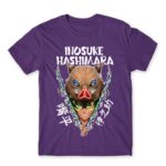 Inosuke Hashibira Dark Purple Men's T-shirt for Anime, Kimetsu No Yaiba
