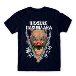 Inosuke Hashibira Navy Men's Tee for Anime, Kimetsu No Yaiba