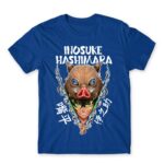 Inosuke Hashibira Royal Blue Men's T-shirt for Anime, Kimetsu No Yaiba