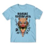 Inosuke Hashibira Sky Blue Men's T-shirt for Anime, Kimetsu No Yaiba