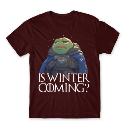 Is winter coming? – Pepe Burgundy Men's Tee for Funny, Meme