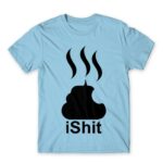 IShit Sky Blue Men's T-shirt for Brand Parody, Funny