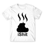 IShit White Men's T-shirt for Brand Parody, Funny
